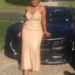 Glamorous Sequin Rose gold Gown